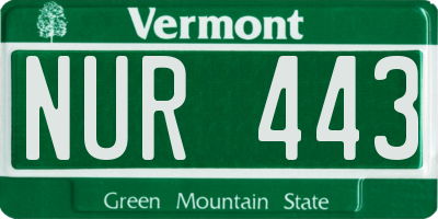 VT license plate NUR443
