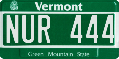 VT license plate NUR444
