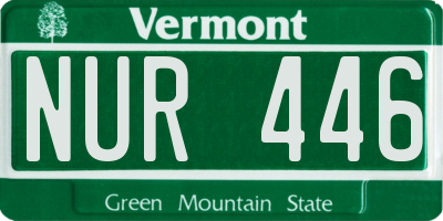 VT license plate NUR446