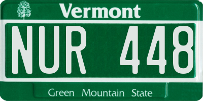 VT license plate NUR448