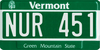 VT license plate NUR451