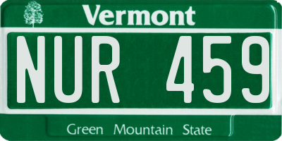 VT license plate NUR459