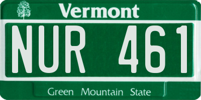 VT license plate NUR461