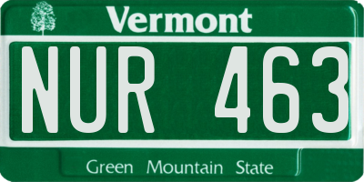 VT license plate NUR463