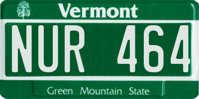 VT license plate NUR464