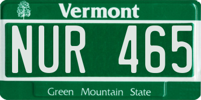 VT license plate NUR465