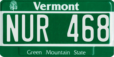 VT license plate NUR468
