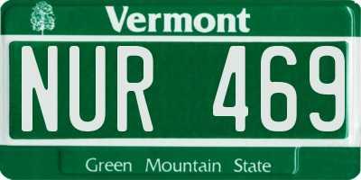 VT license plate NUR469