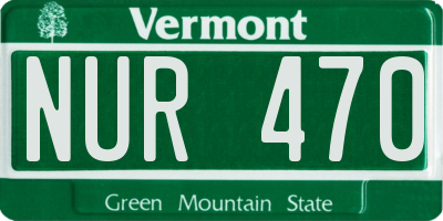 VT license plate NUR470