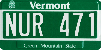 VT license plate NUR471