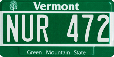 VT license plate NUR472