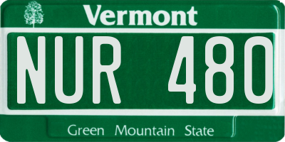 VT license plate NUR480
