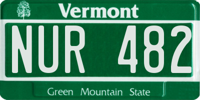 VT license plate NUR482