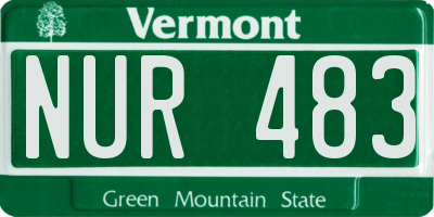 VT license plate NUR483