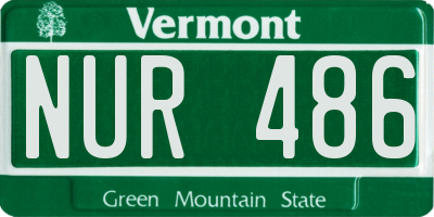 VT license plate NUR486