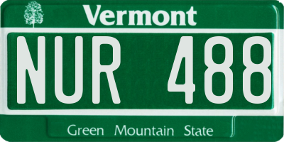 VT license plate NUR488