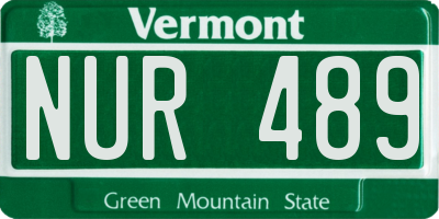 VT license plate NUR489