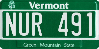 VT license plate NUR491