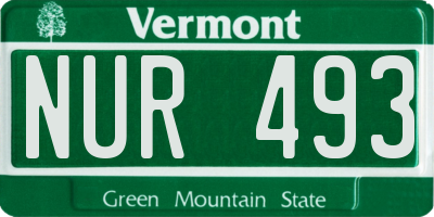 VT license plate NUR493