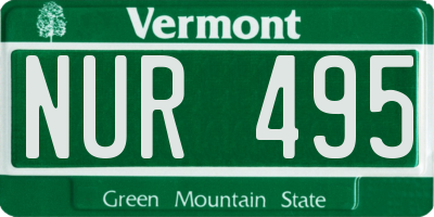 VT license plate NUR495