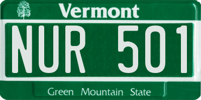 VT license plate NUR501