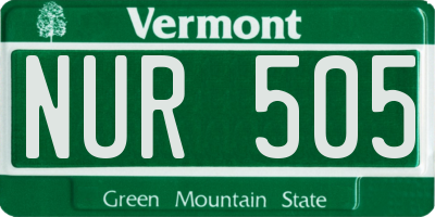 VT license plate NUR505