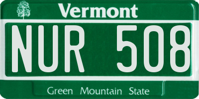 VT license plate NUR508