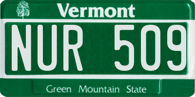 VT license plate NUR509