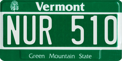 VT license plate NUR510