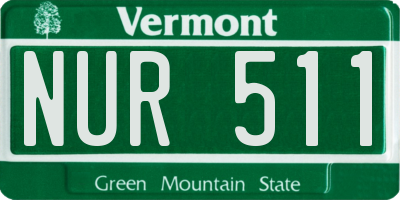 VT license plate NUR511