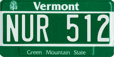 VT license plate NUR512