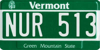 VT license plate NUR513