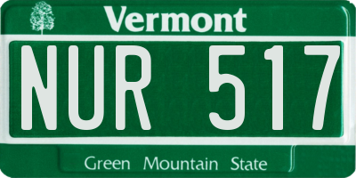 VT license plate NUR517