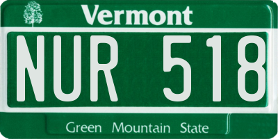 VT license plate NUR518