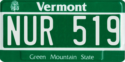 VT license plate NUR519