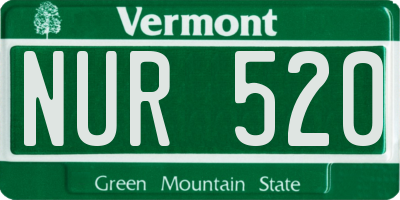 VT license plate NUR520