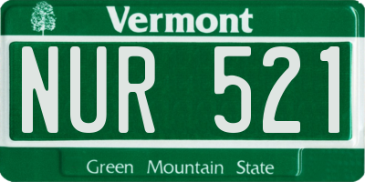 VT license plate NUR521