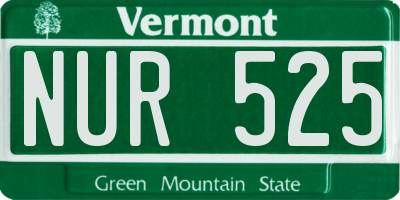 VT license plate NUR525