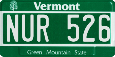 VT license plate NUR526