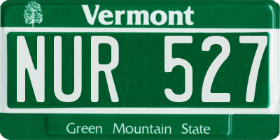 VT license plate NUR527