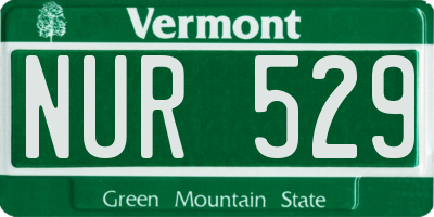 VT license plate NUR529