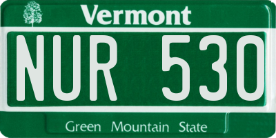 VT license plate NUR530
