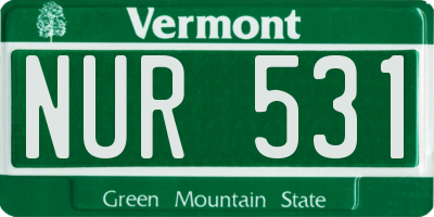 VT license plate NUR531