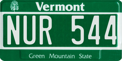 VT license plate NUR544