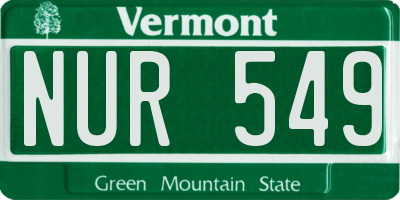 VT license plate NUR549