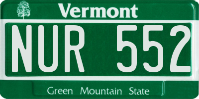 VT license plate NUR552