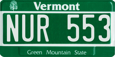 VT license plate NUR553