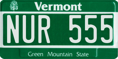 VT license plate NUR555
