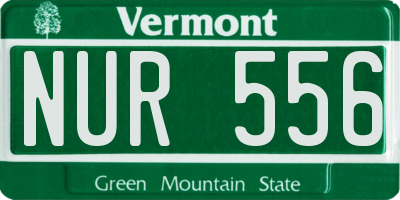 VT license plate NUR556