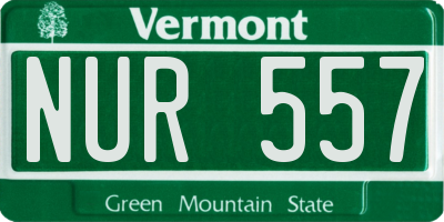 VT license plate NUR557